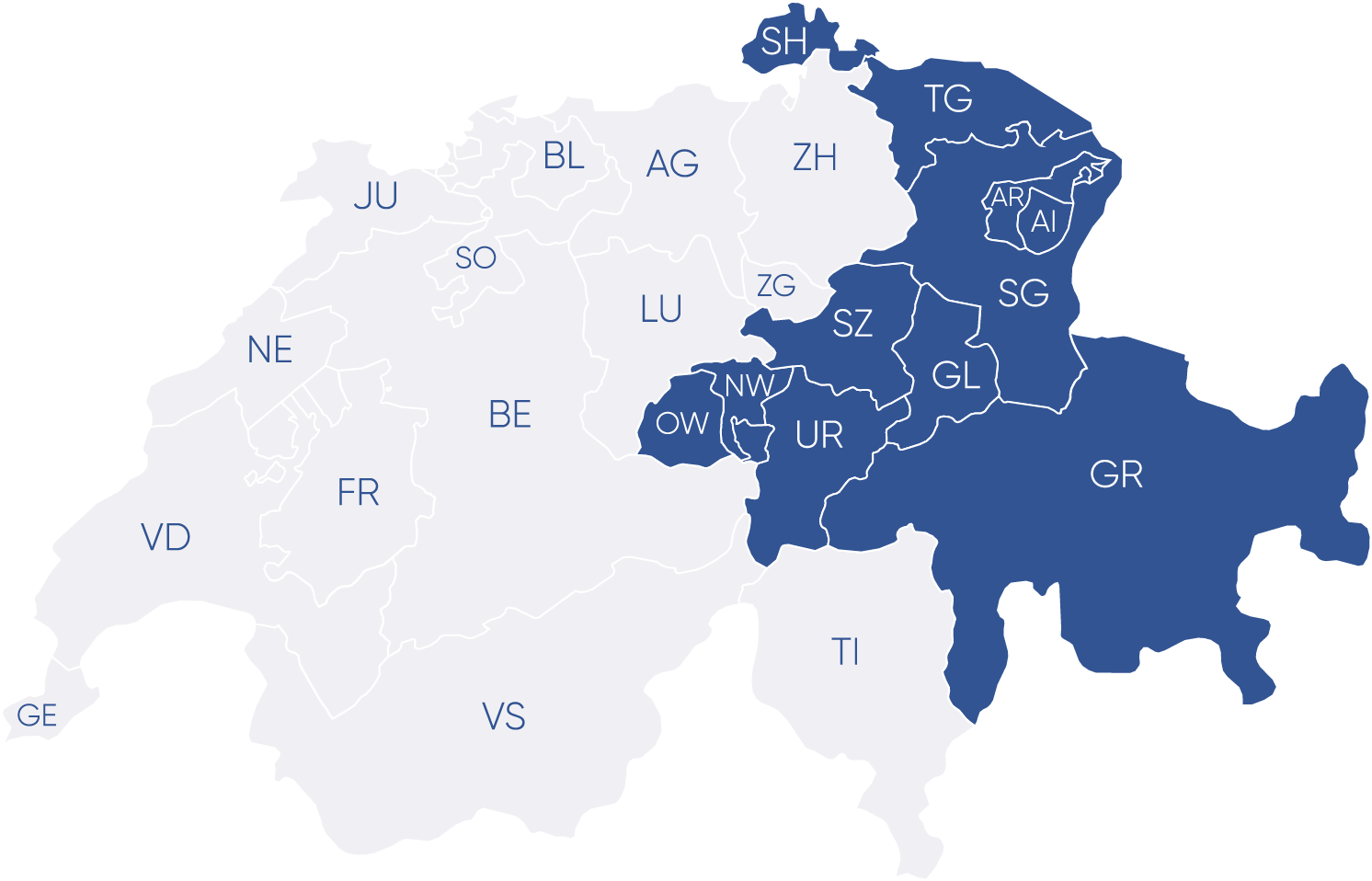 Karte Ostschweiz / Graubünden